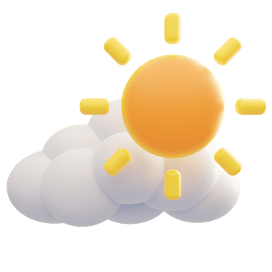 Mostly sunny